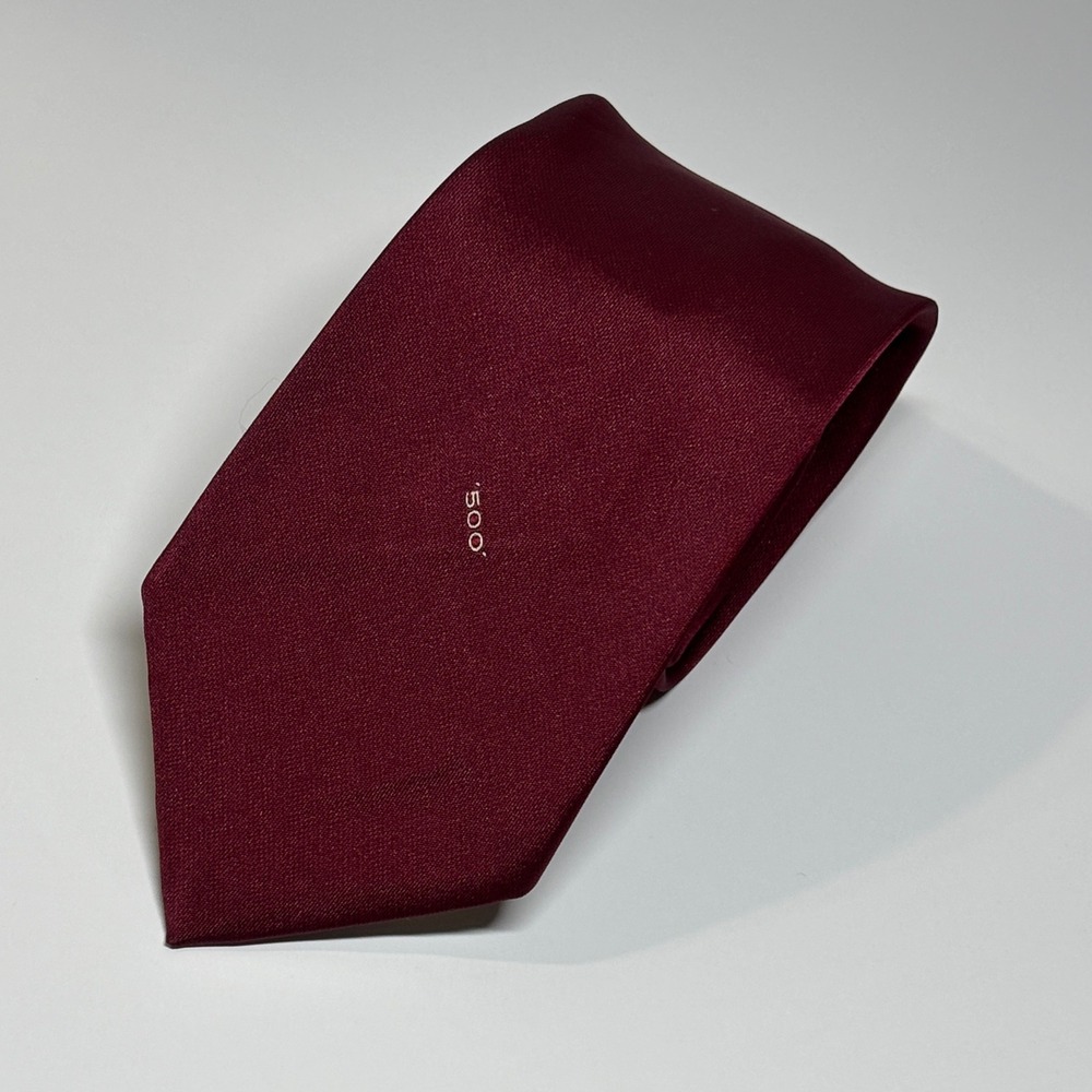 Botany 500 Necktie Mens OS Burgundy Silk Blend Made in USA Logo Tie 2.75 In Wide